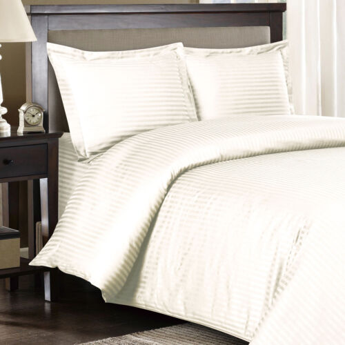 1000 Thread Count 100% Egyptian Cotton Bed Sheet Set 1000 TC FULL Ivory  Stripe 735204732432 | eBay