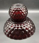 Vintage Anchor Hocking Royal Ruby Red Bubble Glass 8” Serving + 2 Berry Bowls