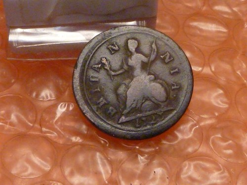 Original 1723 George I Colonial Times Farthing #3 - Picture 2 of 3