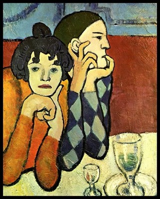 Pablo Picasso ''Harlequin and His Companion'' Giclee on Paper