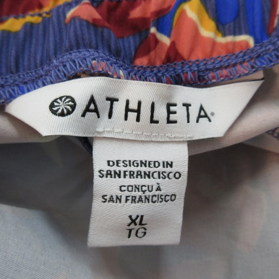 Athleta Crossroads Shorts Womens XL Purple Red Floral Stretch Lightweight New - Image 3 of 4