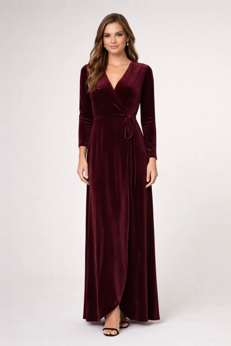 knee length dresses for ladies Happy Clothing Gemini Red Drop Waist Mesh Maxi Dress main image 1