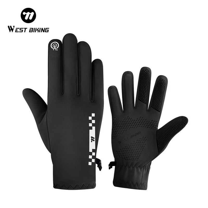 Зимние варежки WEST BICKING с сенсорным экраном на все пальцы спортивные велосипедные перчатки - Изображение 2 из 4