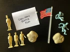 Vintage Marx BLUE & GRAY CIVIL WAR PLAYSET Lincoln & Grant Flags Free Shipping