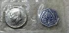 1964 Proof 90% Silver KennedyHalf Dollar In Mint Cello With Mint Token
