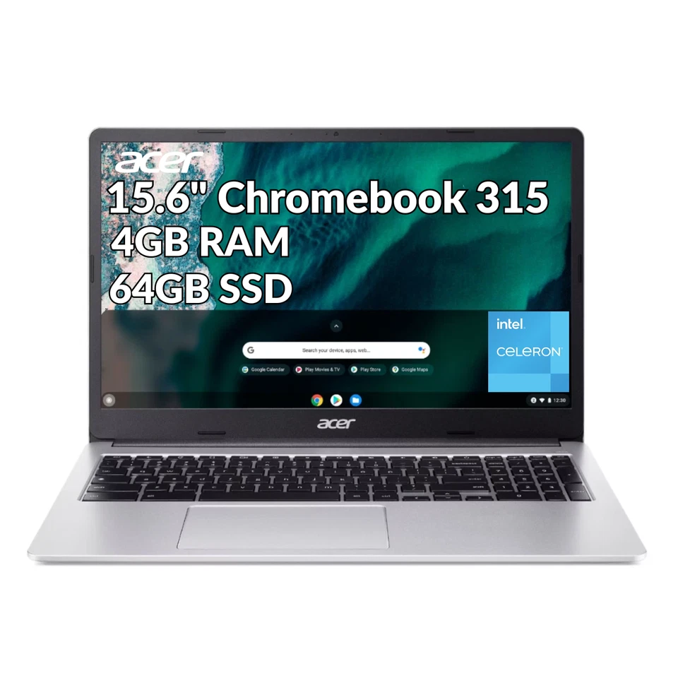 Acer 315-15.6"Chromebook Intel Celeron N4500 1.1GHz 4GB RAM 64GB SSD Refurbished