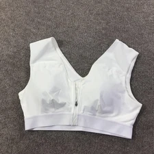 Tommie Copper Sports Bra Womens XL White Activewear Shoulder Support Zip Gym