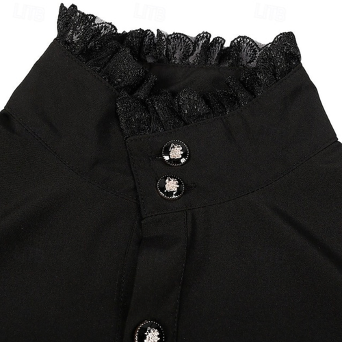 Men’s Gothic Steampunk Tailcoat Jacket & Shirt Vampire Costume Fancy Dress | L - Afbeelding 8 van 16