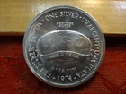 1974 International World Trade Silver Unit 1 Oz .999 Silver Bullion Round Lot A