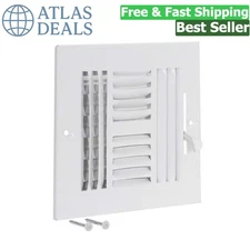 Heavy-Duty 6x6 Inch Air Vent Cover - Adjustable Louvers for Efficient Flow