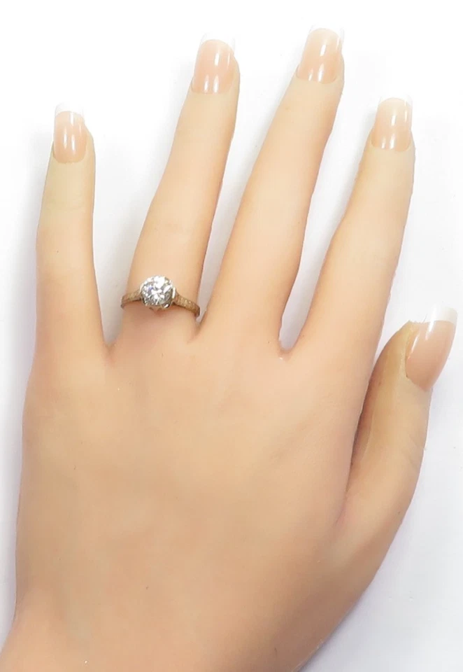 Antique 1920's Setting Mounting 14K White Gold Hold 6.5MM Ring Size 6.75 UK-N - Image 2 of 4
