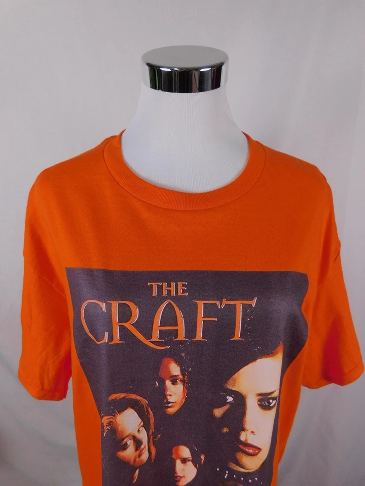 工艺衬衫大号橙色恐怖电影图形 T 恤万圣节女巫哥特 — 第 2/4 张图片