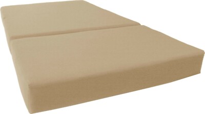 Queen Shikibuton Trifold Foam Beds, Folding Mattresses 6 x 60 x 80, Tan