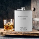 Personalised engraved FATHER of the BRIDE hip flask gift idea, stainless steel