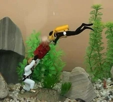 New 4" Air Action *Treasure Diving* Aquarium Ornament Fish Tank Decoration 0-76