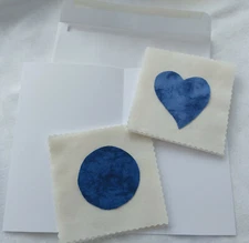Slow Stitch Starter or Beginner Kit - Pre Cut Raw Edge Applique - Heart & Circle