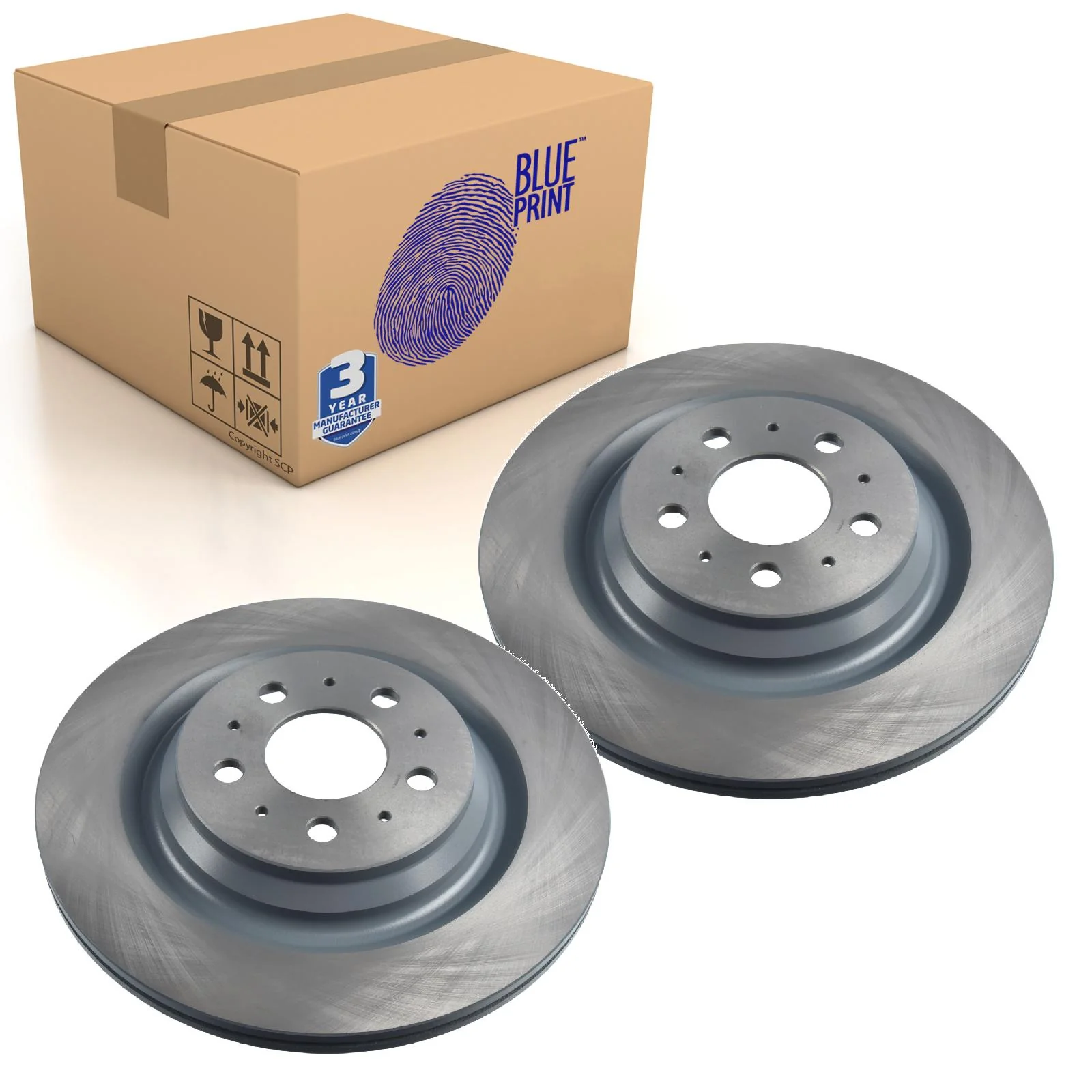 2x Brake Discs Pair Vented Rear 335mm ADBP430108 Blue Print Set 104463100D New - Image 6