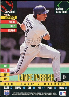 1995 Donruss Top of the Order LANCE PARRIS CATCHER BLUE JAYS