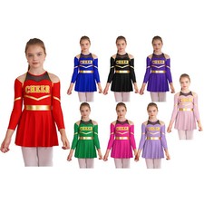 Kids Girls Cheer Leader Outfit Cheerleading Dress Halloween Party Cheer Uniform