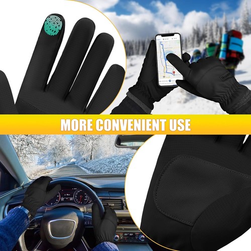 Winter Waterproof Ski Gloves Men Women, Snow Warm Cycling Cold Weather, Driving - Picture 5 of 11