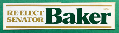 1970s Senate Majority Leader Howard Baker of Tennessee Bumper Sticker 