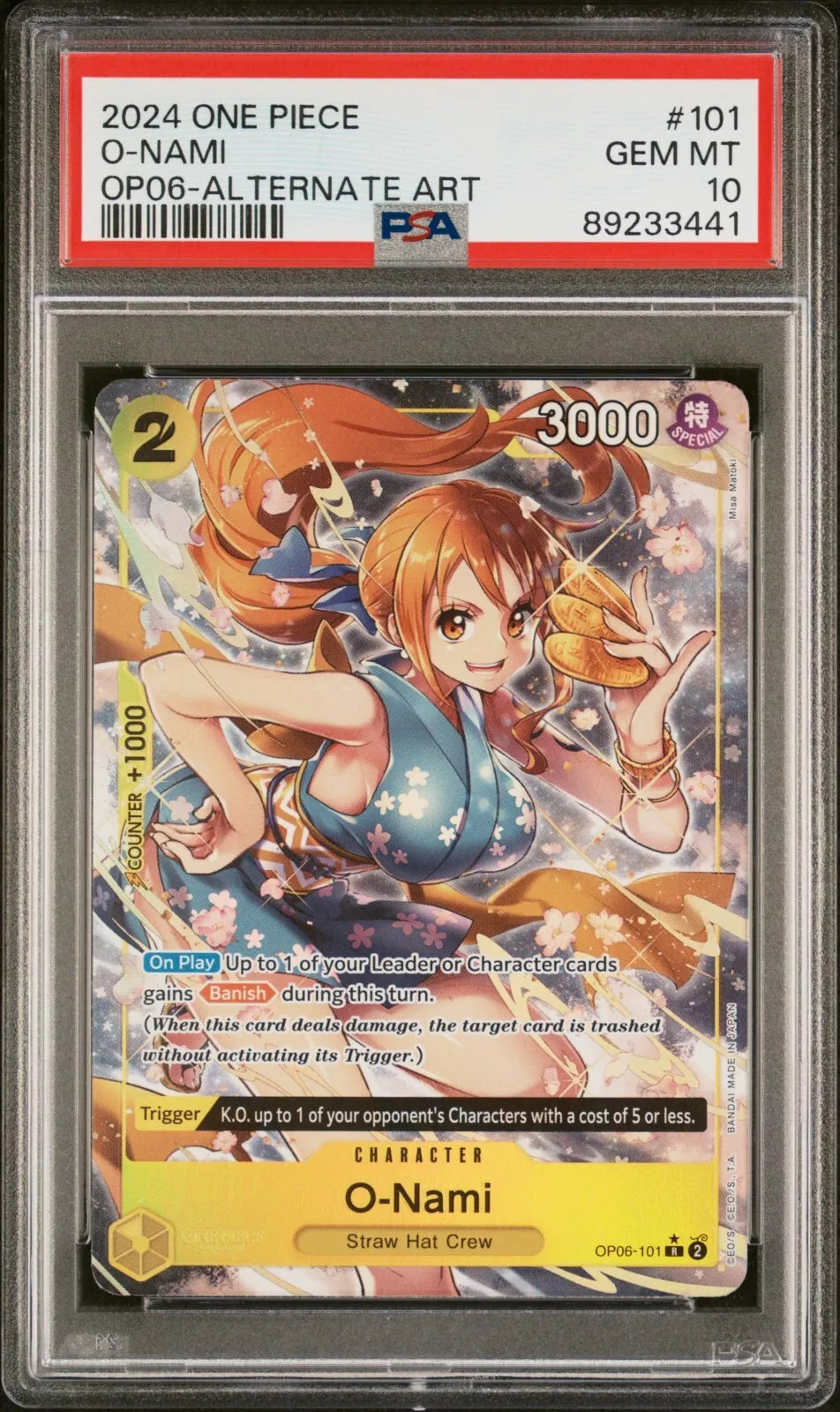 NAMI ONE PIECE CARD PSA 10 NAMI ONE PIECE CARD PSA 10