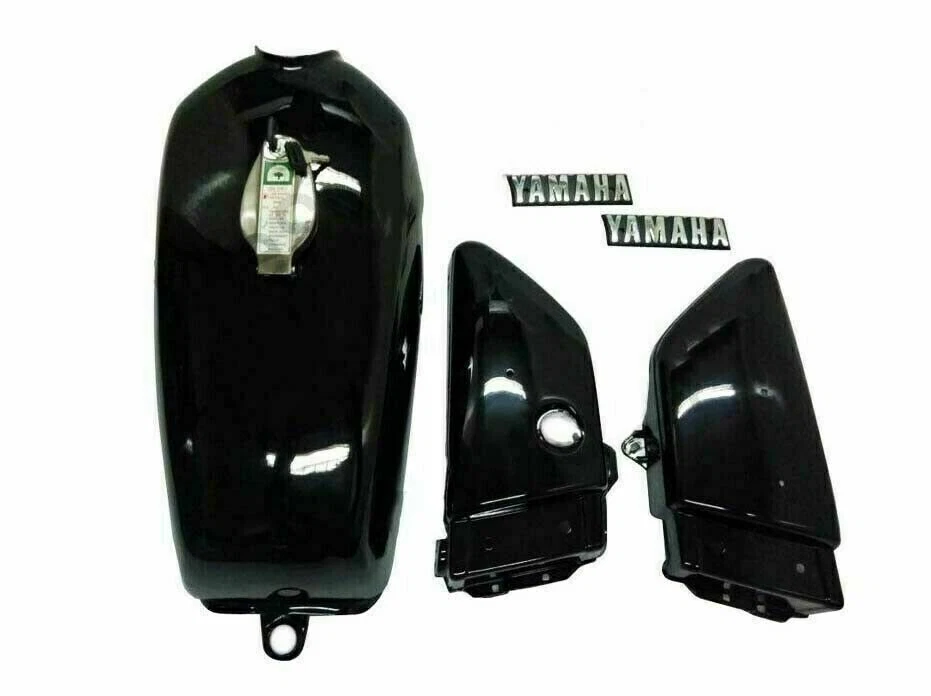 Tanque de gasolina con tapa de tapa cromada y paneles laterales para Yamaha RX100 RX125 Foto 2 de 4