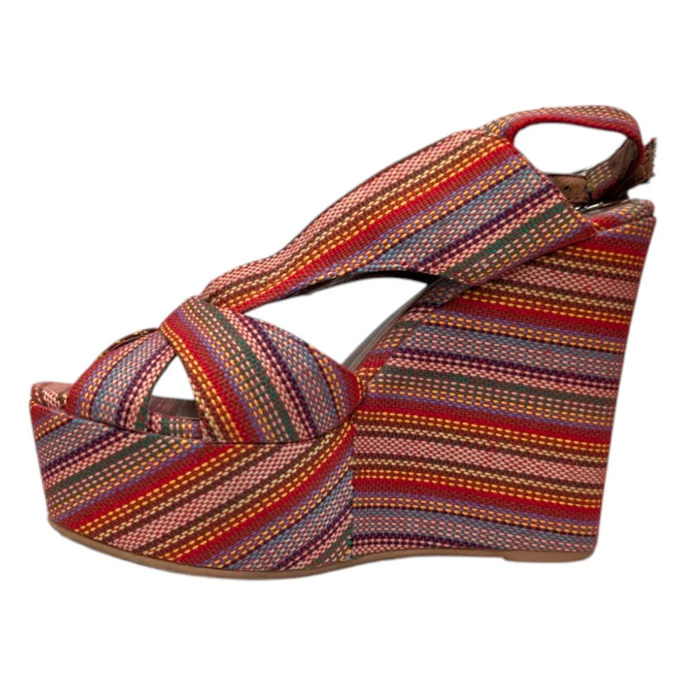 Jeffrey Campbell Ibiza Mariel Platform Sandals Womens Multicolor 5" Wedge Sz 7.5 - Image 2 of 4