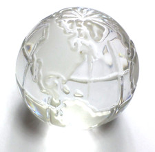 Crystal Legends GODINGER 24 Lead Crystal World Globe PaperWeight Clear/Frosted
