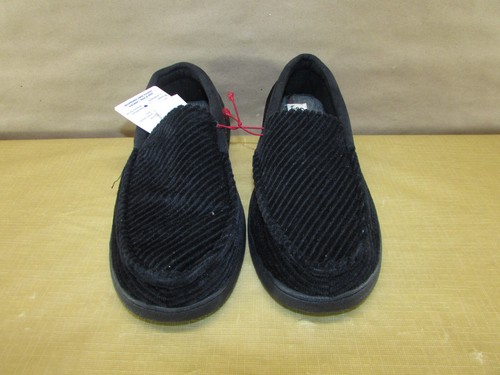 DF by Dearfoams Ciabatta Mocassino Uomo Jason in Velluto a coste - Nero - Small (7-8) - Foto 2 di 6