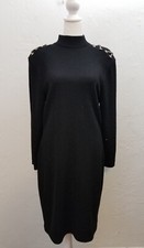SUSSMAN'S DAYTONA SIZE LARGE BLACK KNIT SHEATH SWEATER DRESS FORMAL RHINESTONES