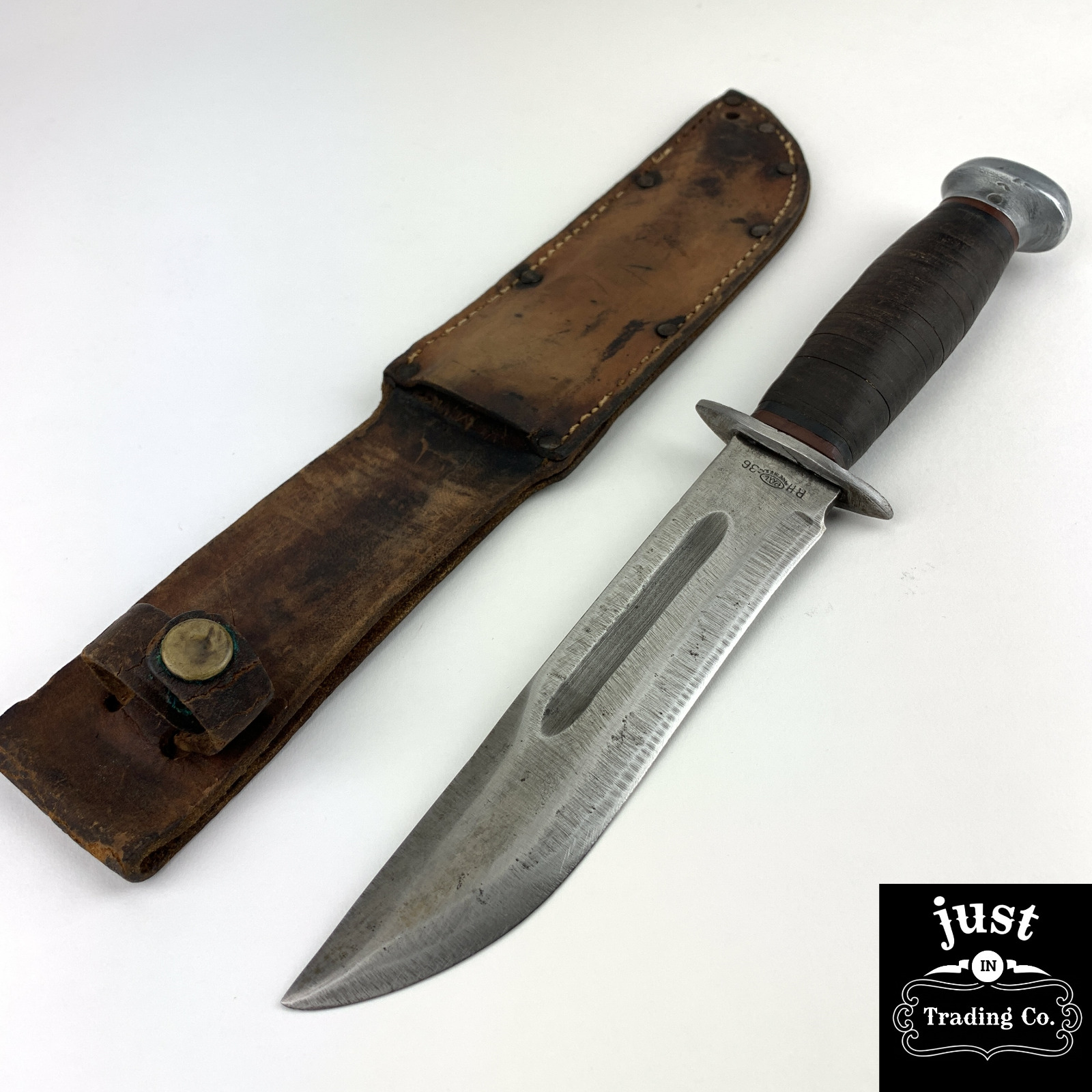 Early WW2 PAL RH36 USA FIGHTING KNIFE "The Original KA-BAR" w/ Orig. Sheath