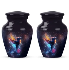 Black Cardinal Theme Urn 3Inch Set Of 2 for Ashes Keeepsake Decorative for