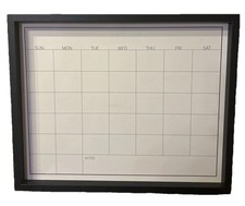 Mikasa Home Accents Dry-Erase Monthly Calendar Board 17x21  Black Frame
