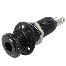 MEETOOT Cylinder Input Output Jack Stereo Guitar Bass 1/4Inch Barrel Jack Black