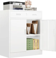 CJF Locking Metal Storage Cabinet with 1 Doors and Drawers for Office/Garage