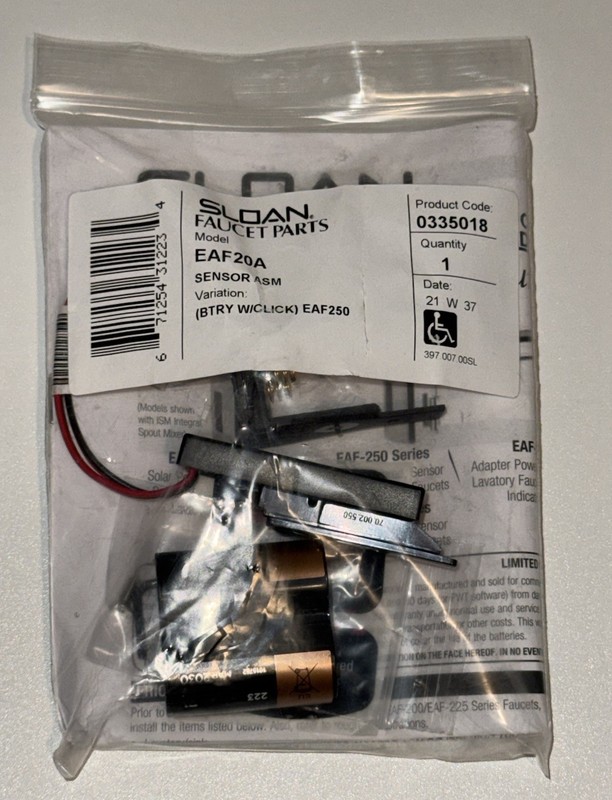 Sloan EAF20A Sensor ASM Black EAF-250 Series Faucet Part Kit 0335018