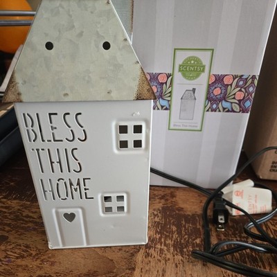 Scentsy BLESS THIS HOME Wax Warmer EUC  Rustic Primitive Decor 10'' Tall