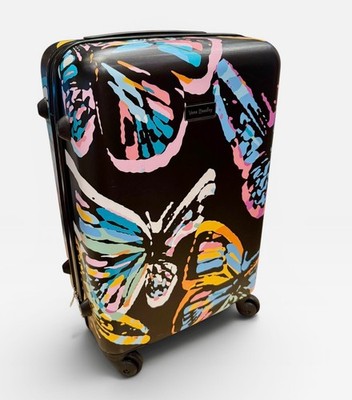 Vera Bradley Hardside Carry-On Spinner, Butterfly Flutter Black