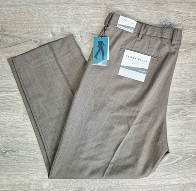 Perry Ellis Portfolio Men's Modern Fit Dress Pants Brown 42 x 30 NWT