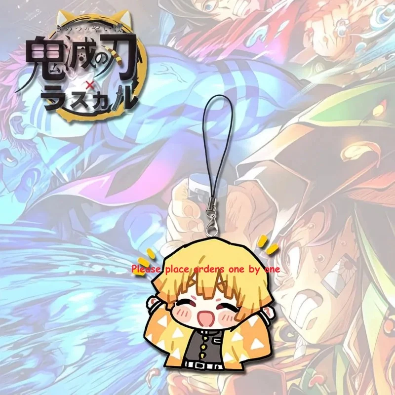 Anime Cute Mini Agatsuma Kimetsu no Yaiba Zenitsu Collectibles Keychain