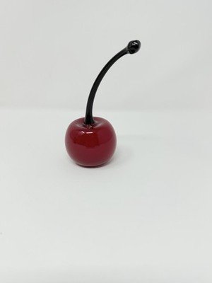 Donald Carlson American Art Glass Small Red Cherry Sculpture Decor Artist Signed