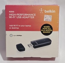 NEW Belkin N300 High Performance Wireless Wi-Fi USB Adapter 2.4ghz