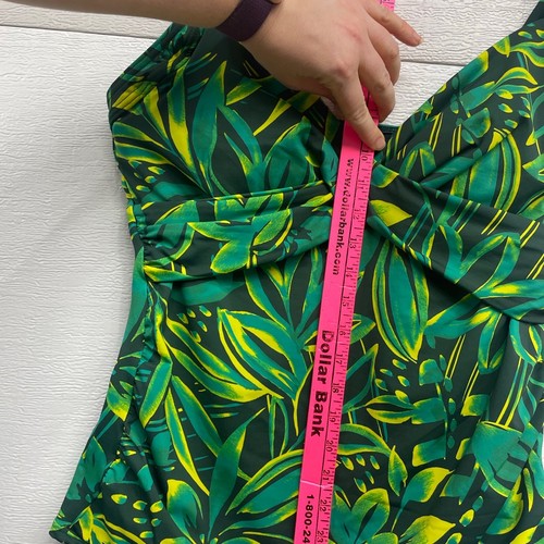 NWT Lands End Swim Top Green Tropical Floral Tankini Swimsuit 12D Underwire - Picture 6 of 12