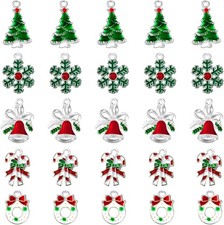 Hicarer 50 Pcs Christmas Enamel Charms Assorted Xmas Pendants Jewelry 5 Styles
