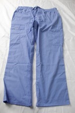 Cherokee Workwear Men's Zip Fly Drawstring Scrub Pants JT8 Ciel Blue Large NWT