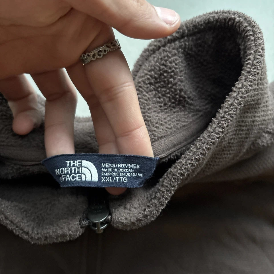 The North Face Fleece Pullover Sweater 1/2 Half Zip Coffee Brown Mens 2XL Hiking - Image 3 of 4