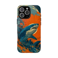 Phone Ink - Custom Case - Blue Shark Abstract Orange