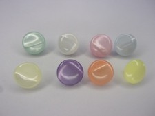 Domed Pearlised Round Baby Buttons Pack Of 10 Sewing 11MM Choice Of Colours