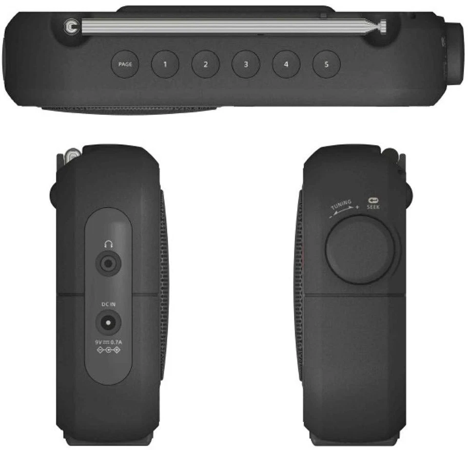 PR-D12 AM/FM NOAA Weather Alert Digital Tuning Portable Radio, Black - Image 3 of 3